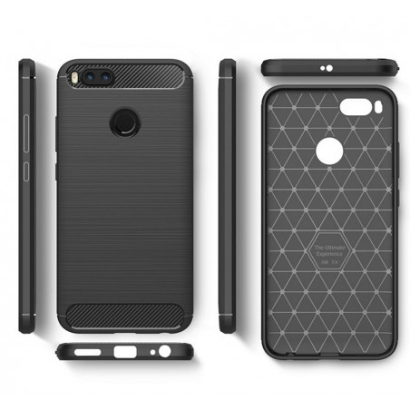 Funda Gel Tpu Tipo Carbon Negra para Xiaomi Mi 5X / Mi A1