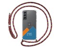 Personaliza tu Funda Colgante Transparente para Samsung Galaxy S21 5G con Cordon Rosa / Dorado Dibujo Personalizada