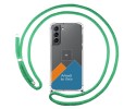 Personaliza tu Funda Colgante Transparente para Samsung Galaxy S21 5G con Cordon Verde Agua Dibujo Personalizada
