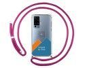 Personaliza tu Funda Colgante Transparente para Vivo X51 5G con Cordon Rosa Fucsia Dibujo Personalizada