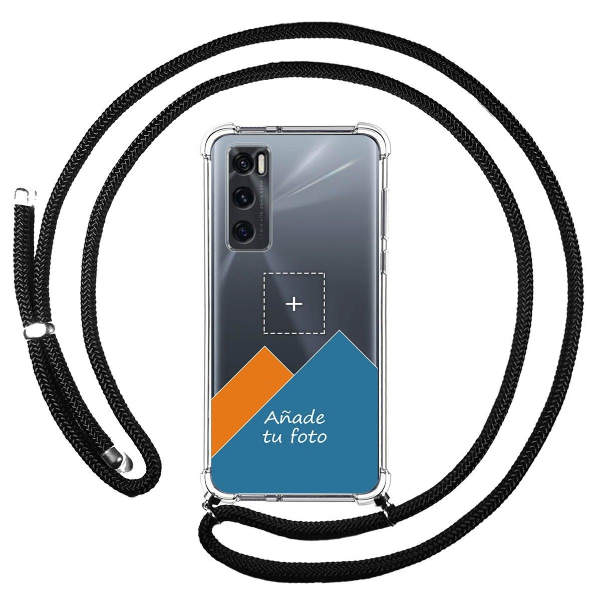 Personaliza tu Funda Colgante Transparente para Vivo Y70 con Cordon Negro Dibujo Personalizada