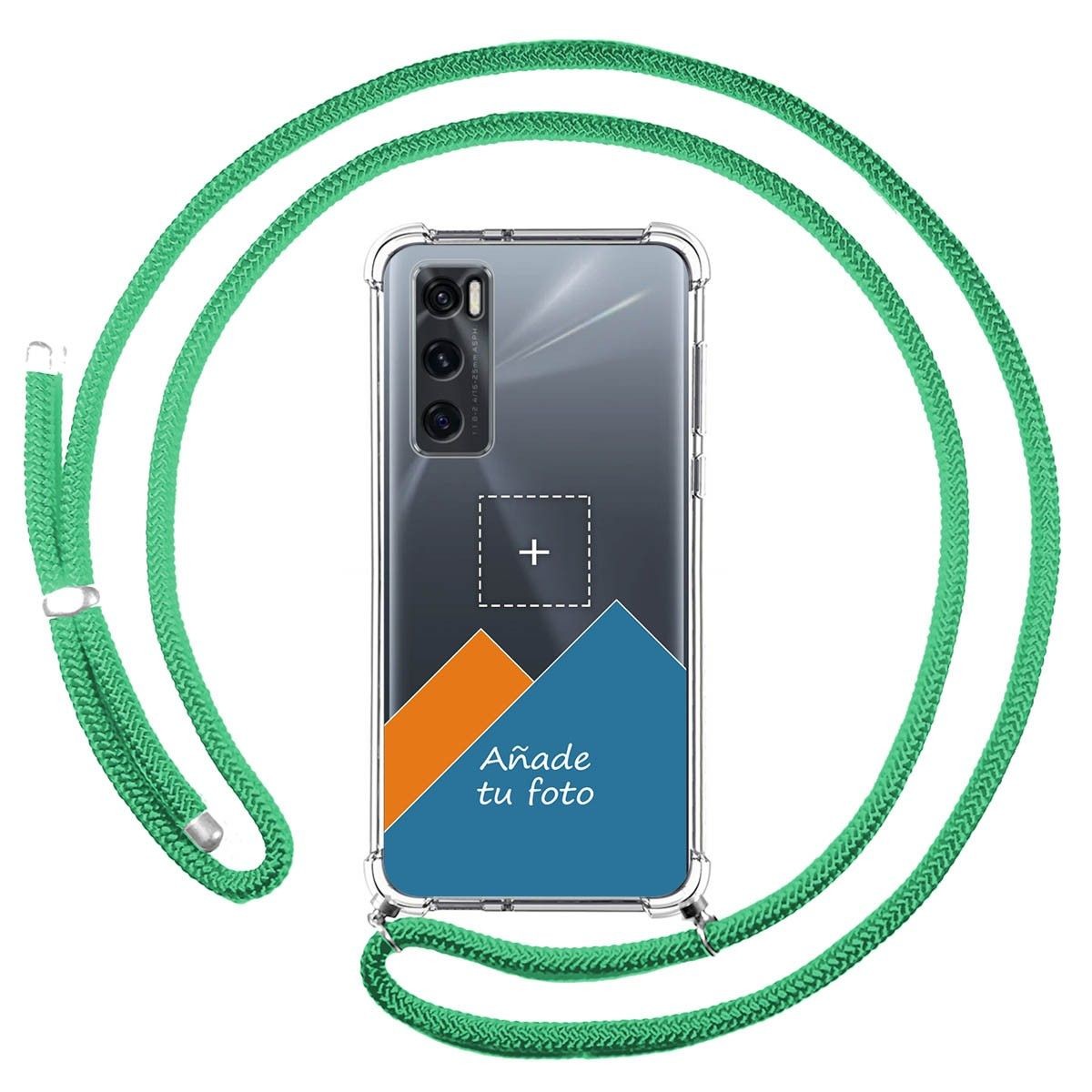 Personaliza tu Funda Colgante Transparente para Vivo Y70 con Cordon Verde Agua Dibujo Personalizada