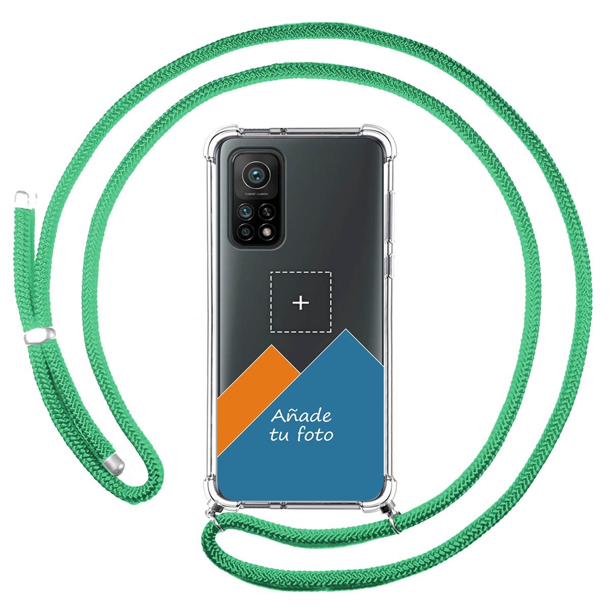 Personaliza tu Funda Colgante Transparente para Xiaomi Mi 10T 5G / MI 10T Pro 5G con Cordon Verde Agua Dibujo Personalizada