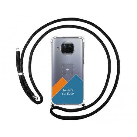 Personaliza tu Funda Colgante Transparente para Xiaomi Mi 10T Lite 5G con Cordon Negro Dibujo Personalizada