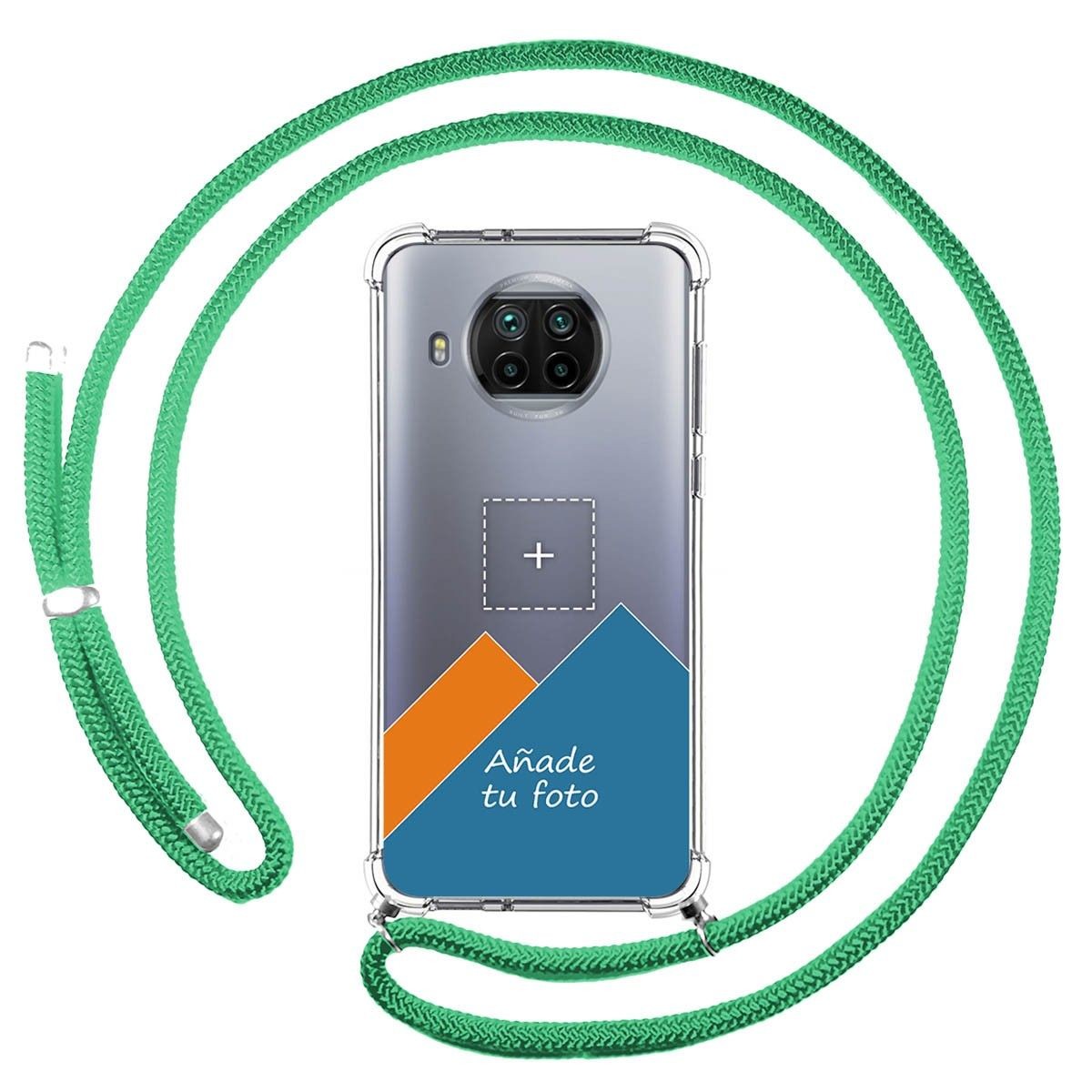 Personaliza tu Funda Colgante Transparente para Xiaomi Mi 10T Lite 5G con Cordon Verde Agua Dibujo Personalizada