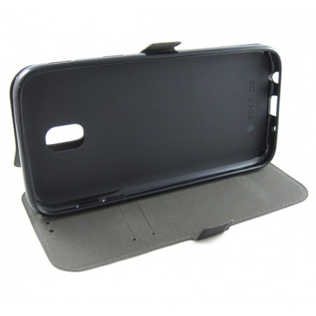 Funda Soporte Piel Negra para Samsung Galaxy J5 (2017) Flip Libro