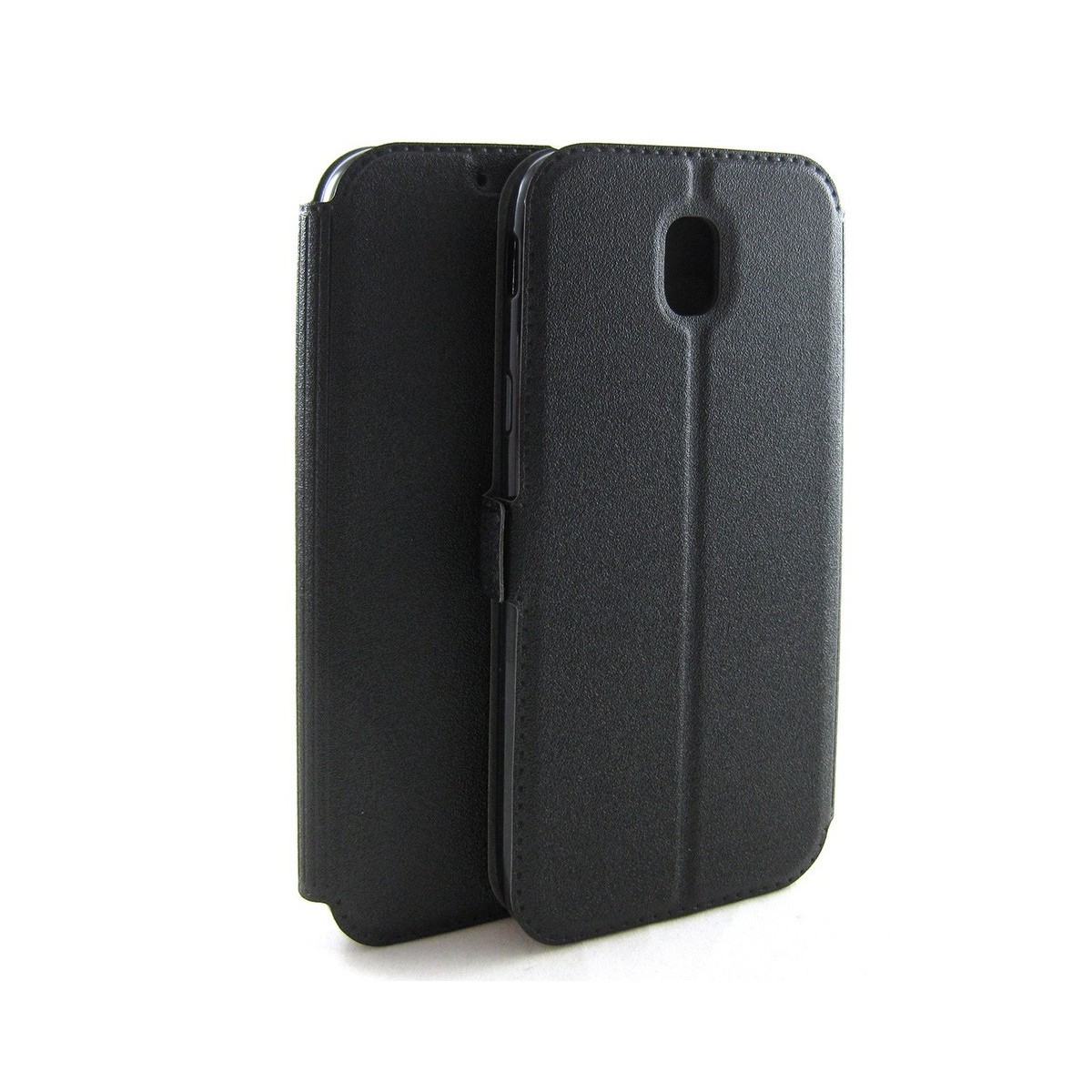 Funda Soporte Piel Negra para Samsung Galaxy J3 (2017) Flip Libro