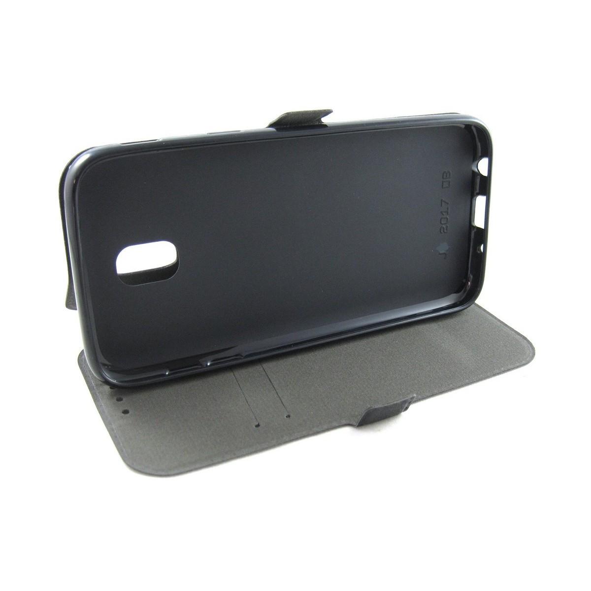 Funda Soporte Piel Negra para Samsung Galaxy J3 (2017) Flip Libro