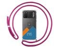 Personaliza tu Funda Colgante Transparente para Xiaomi POCO M3 / Redmi 9T con Cordon Rosa Fucsia Dibujo Personalizada