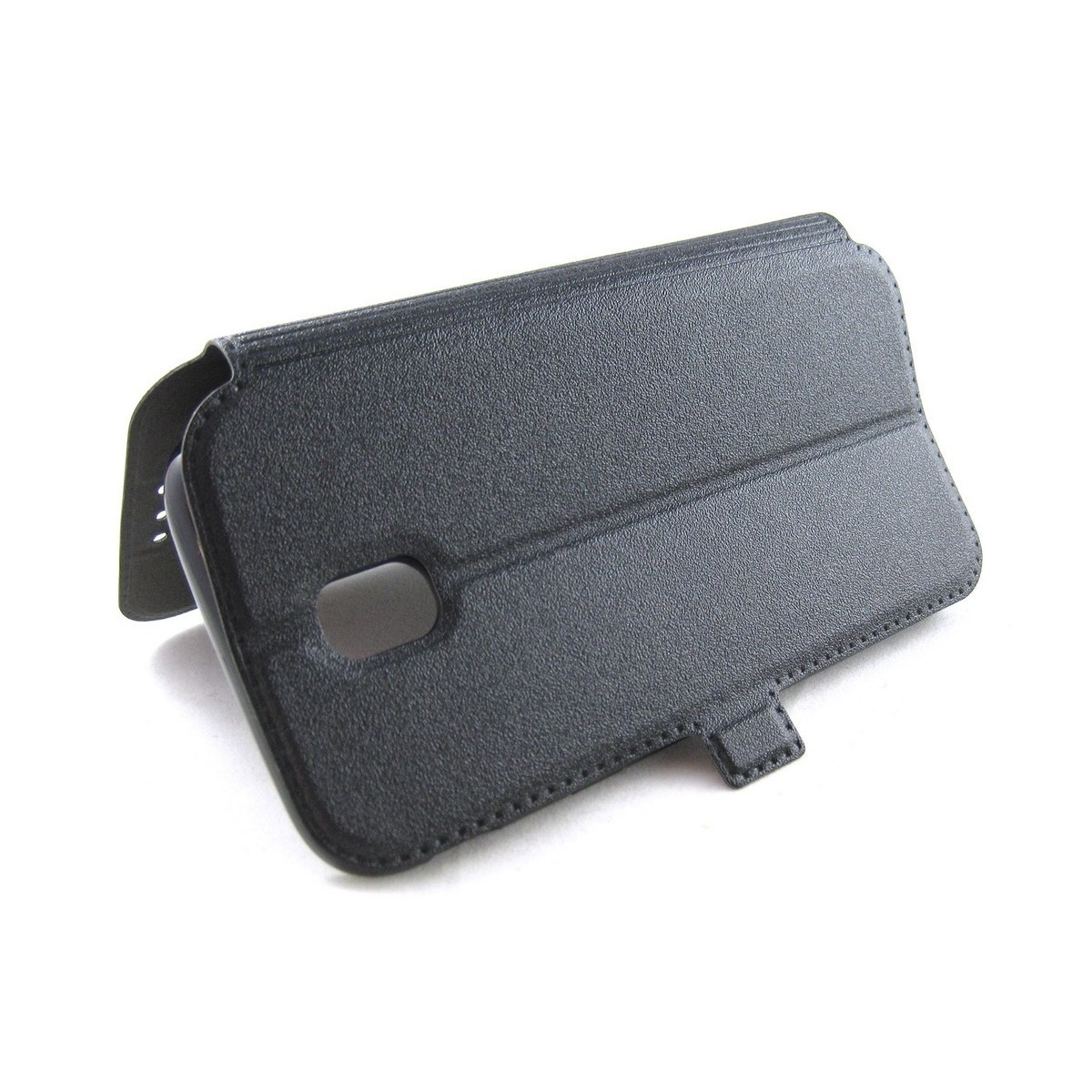 Funda Soporte Piel Negra para Samsung Galaxy J3 (2017) Flip Libro