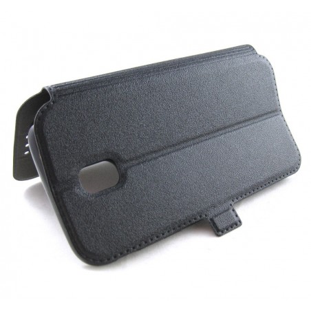Funda Soporte Piel Negra para Samsung Galaxy J3 (2017) Flip Libro