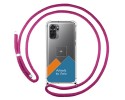 Personaliza tu Funda Colgante Transparente para Xiaomi Redmi Note 10 / 10S con Cordon Rosa Fucsia Dibujo Personalizada