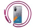 Personaliza tu Funda Colgante Transparente para Xiaomi Redmi Note 10 Pro con Cordon Rosa Fucsia Dibujo Personalizada