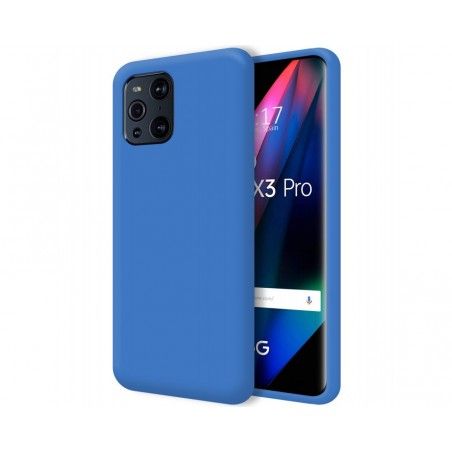 Funda Silicona Líquida Ultra Suave para Oppo Find X3 Pro 5G color Azul