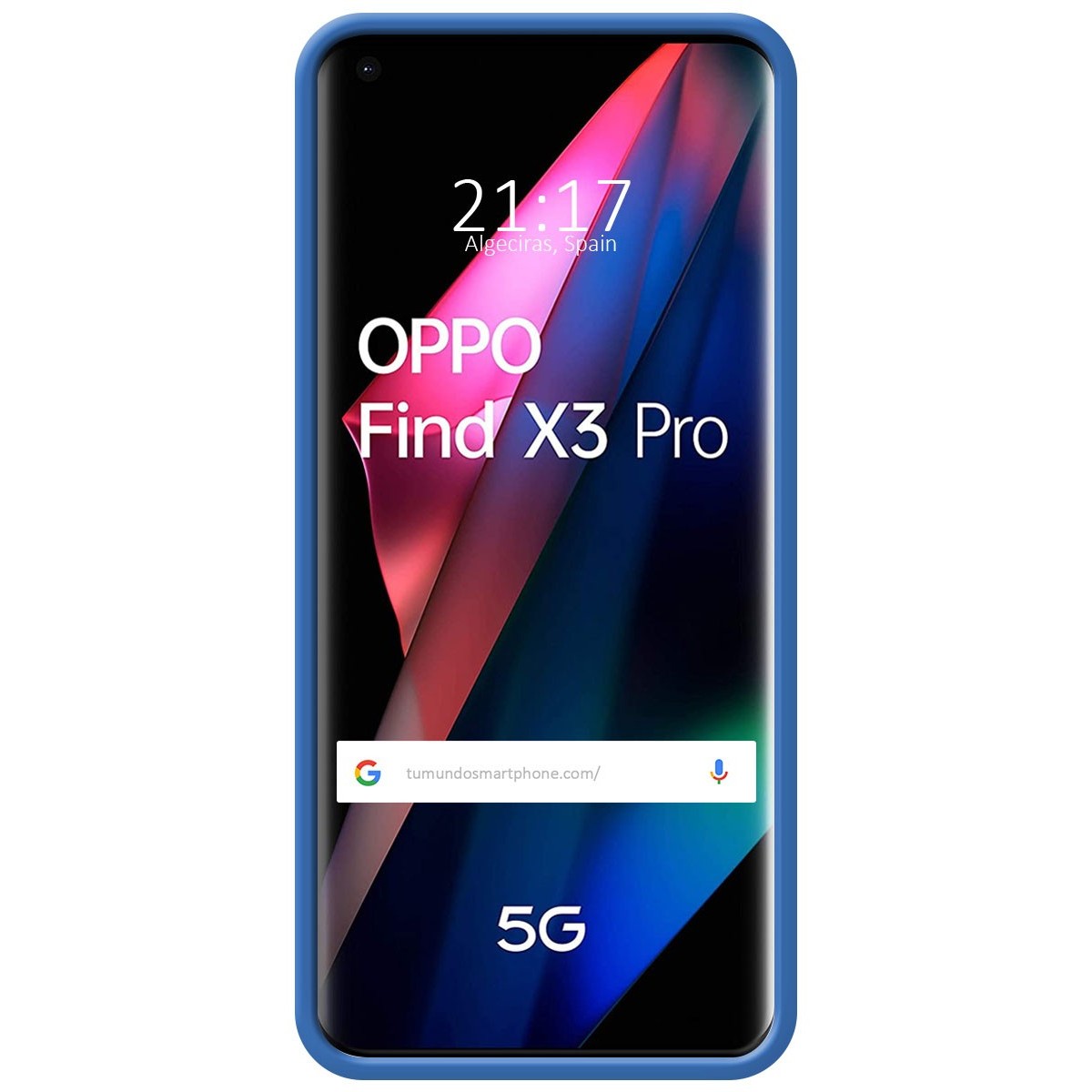 Funda Silicona Líquida Ultra Suave para Oppo Find X3 Pro 5G color Azul