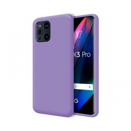 Funda Silicona Líquida Ultra Suave para Oppo Find X3 Pro 5G color Morada