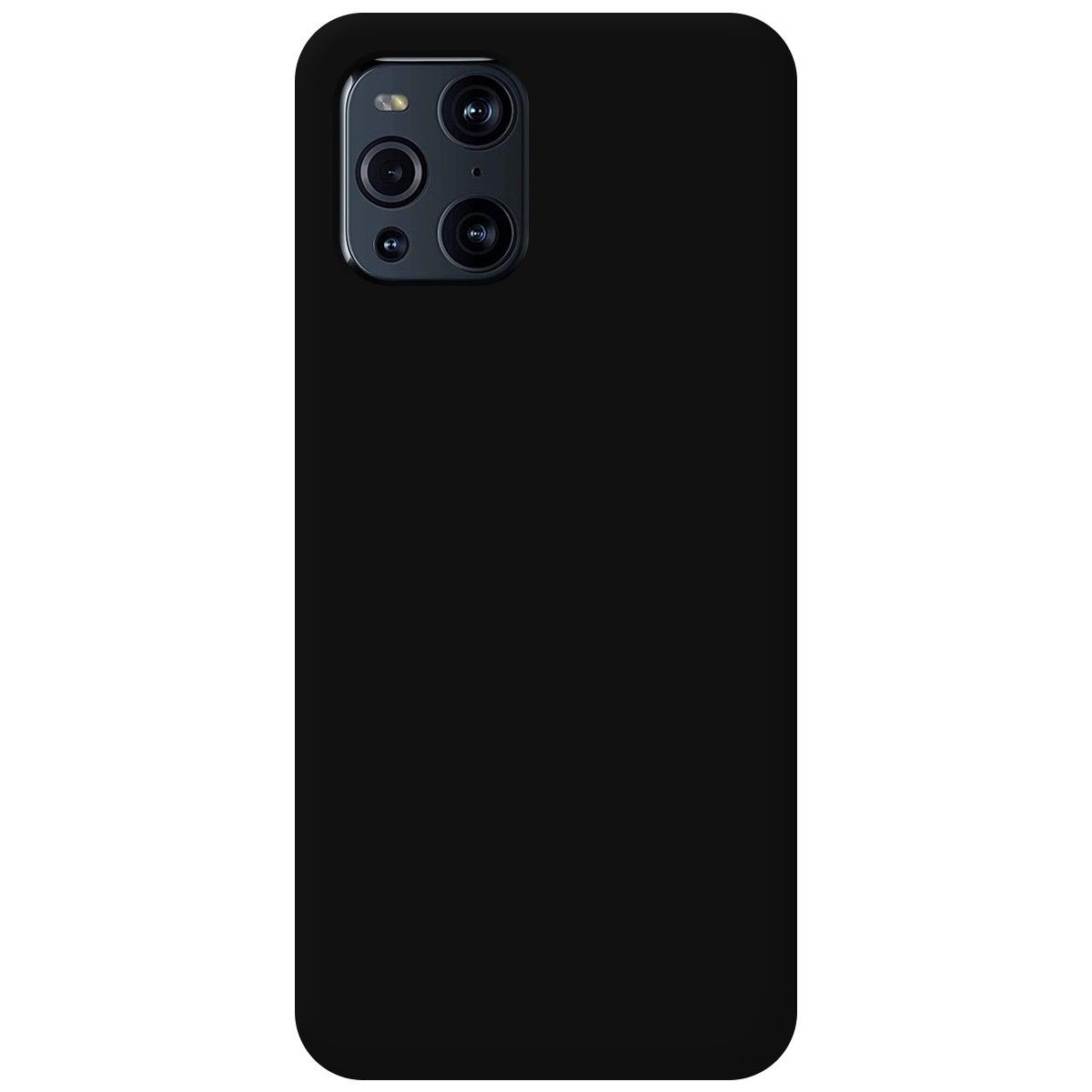 Funda Silicona Líquida Ultra Suave para Oppo Find X3 Pro 5G color Negra
