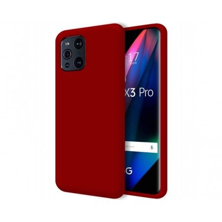 Funda Silicona Líquida Ultra Suave para Oppo Find X3 Pro 5G color Roja