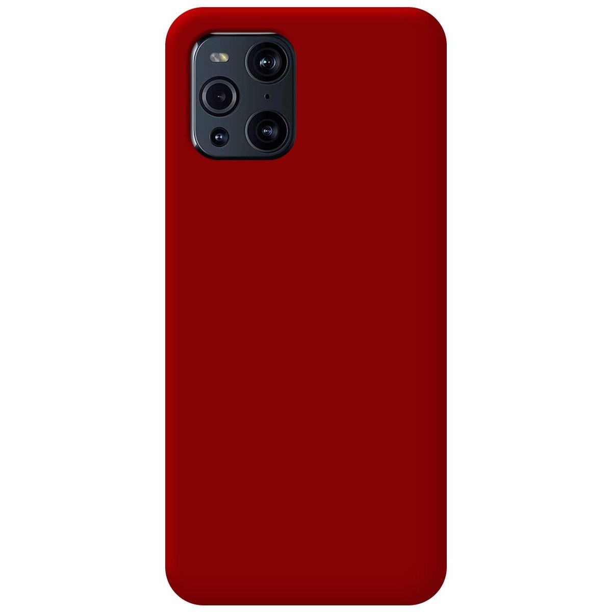Funda Silicona Líquida Ultra Suave para Oppo Find X3 Pro 5G color Roja
