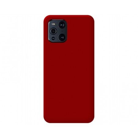 Funda Silicona Líquida Ultra Suave para Oppo Find X3 Pro 5G color Roja