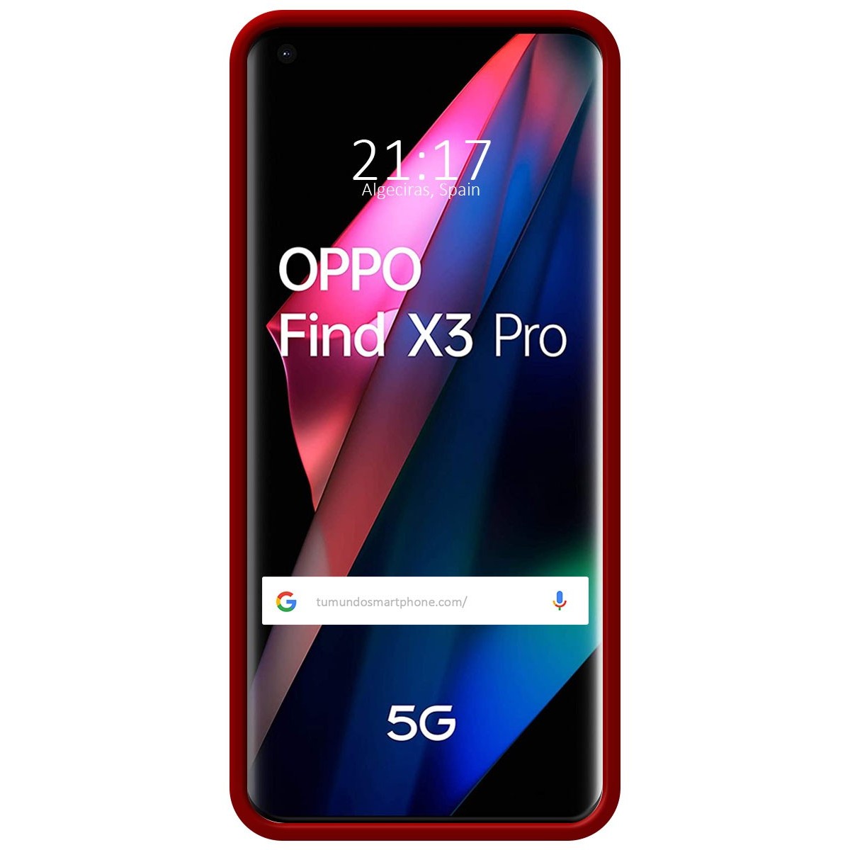 Funda Silicona Líquida Ultra Suave para Oppo Find X3 Pro 5G color Roja