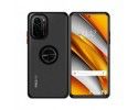 Funda Mate con Borde Negro y Anillo Giratorio 360 para Xiaomi POCO F3 5G / Mi 11i 5G