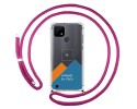 Personaliza tu Funda Colgante Transparente para Realme C21 con Cordon Rosa Fucsia Dibujo Personalizada