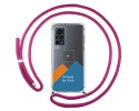 Personaliza tu Funda Colgante Transparente para Vivo X60 Pro 5G con Cordon Rosa Fucsia Dibujo Personalizada