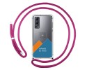 Personaliza tu Funda Colgante Transparente para Vivo Y52 5G / Y72 5G con Cordon Rosa Fucsia Dibujo Personalizada