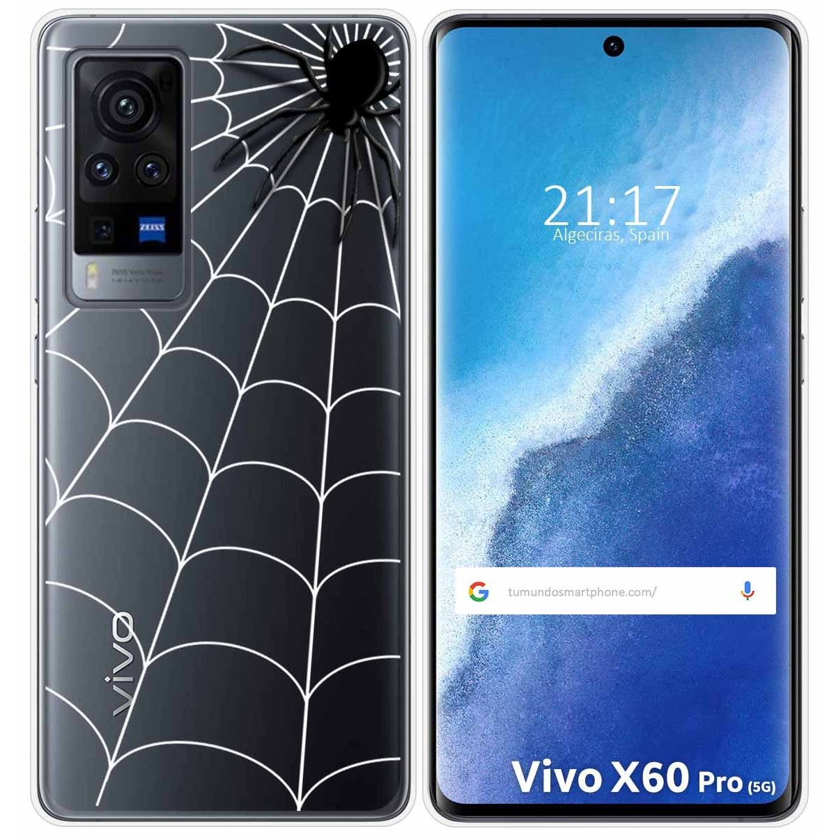 Funda Gel Transparente para Vivo X60 Pro 5G diseño Araña Dibujos