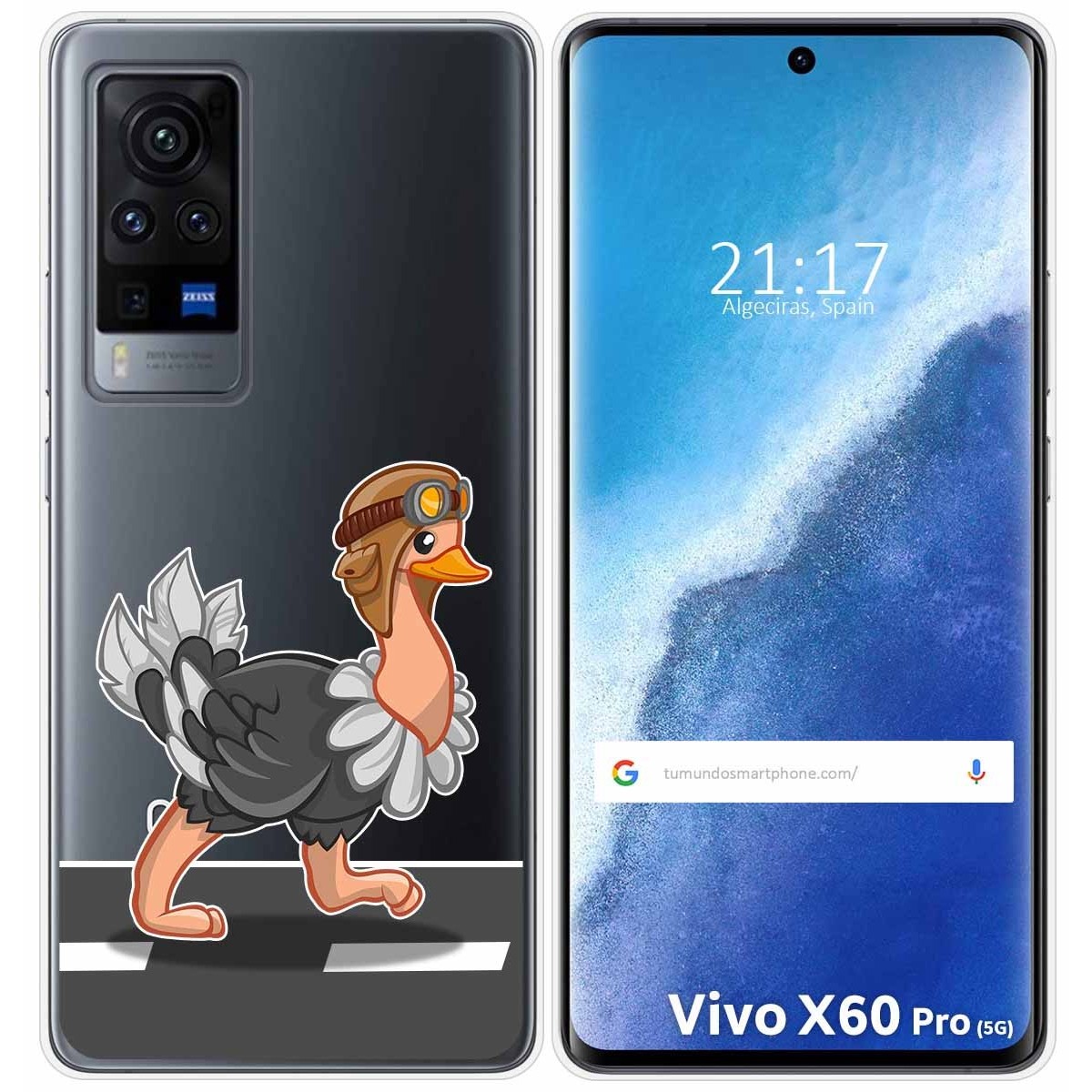 Funda Gel Transparente para Vivo X60 Pro 5G diseño Avestruz Dibujos