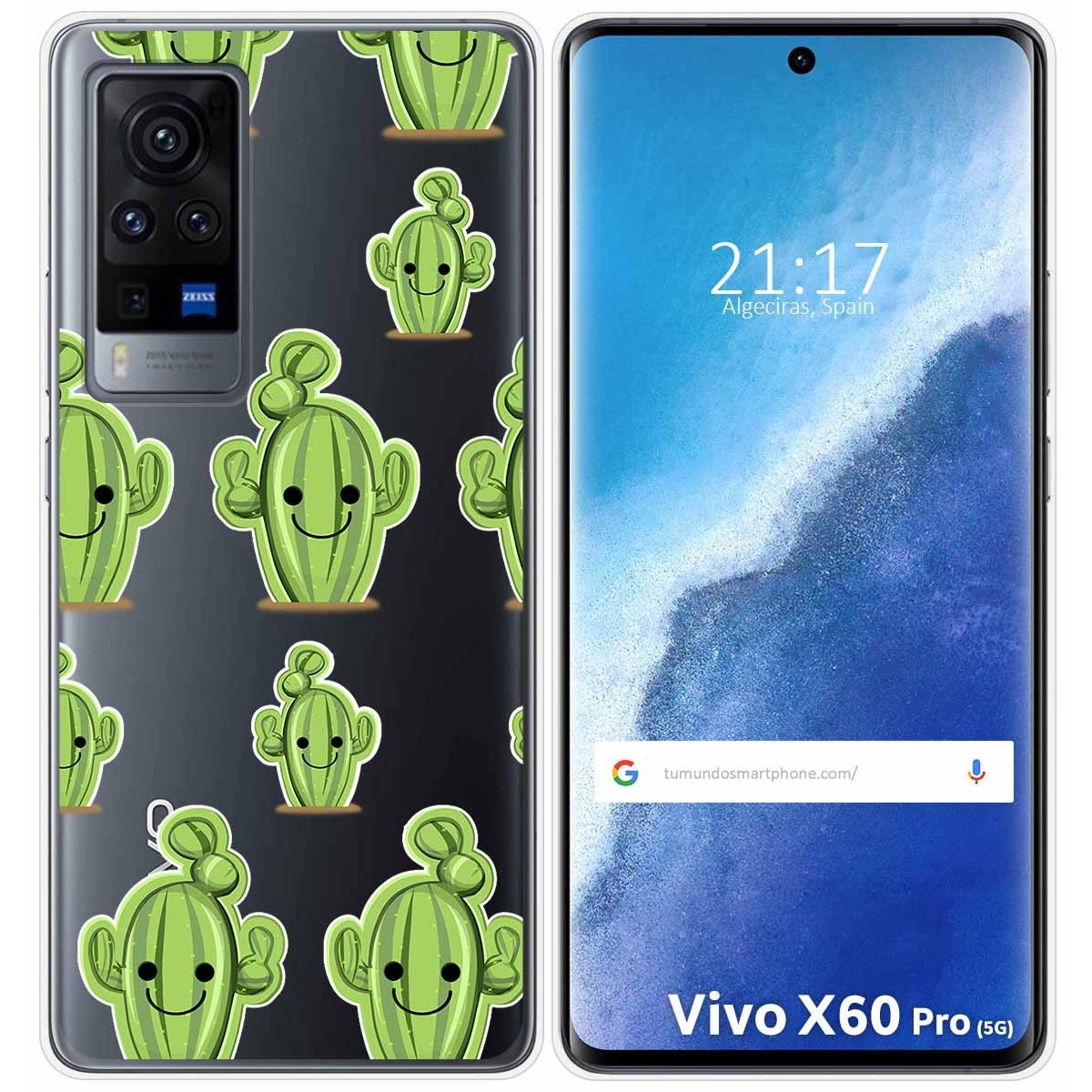 Funda Gel Transparente para Vivo X60 Pro 5G diseño Cactus Dibujos