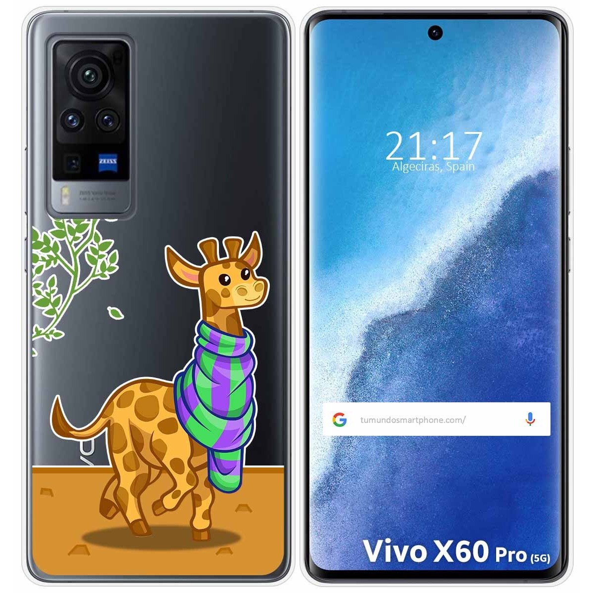 Funda Gel Transparente para Vivo X60 Pro 5G diseño Jirafa Dibujos