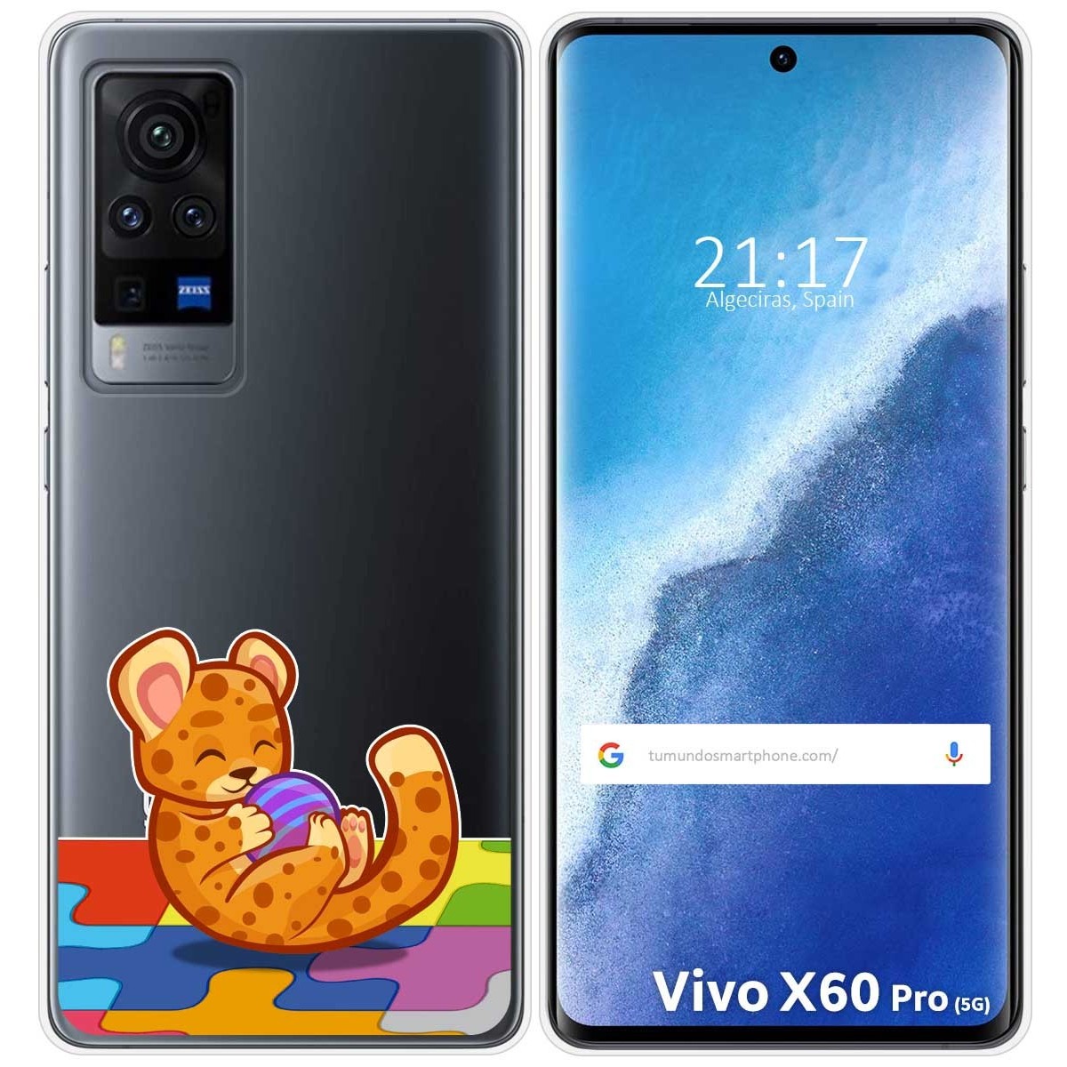 Funda Gel Transparente para Vivo X60 Pro 5G diseño Leopardo Dibujos