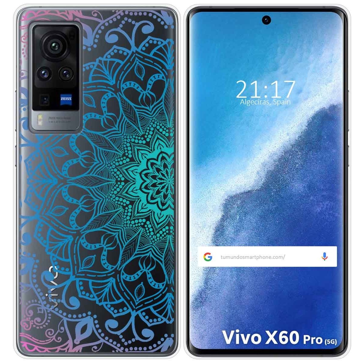 Funda Gel Transparente para Vivo X60 Pro 5G diseño Mandala Dibujos