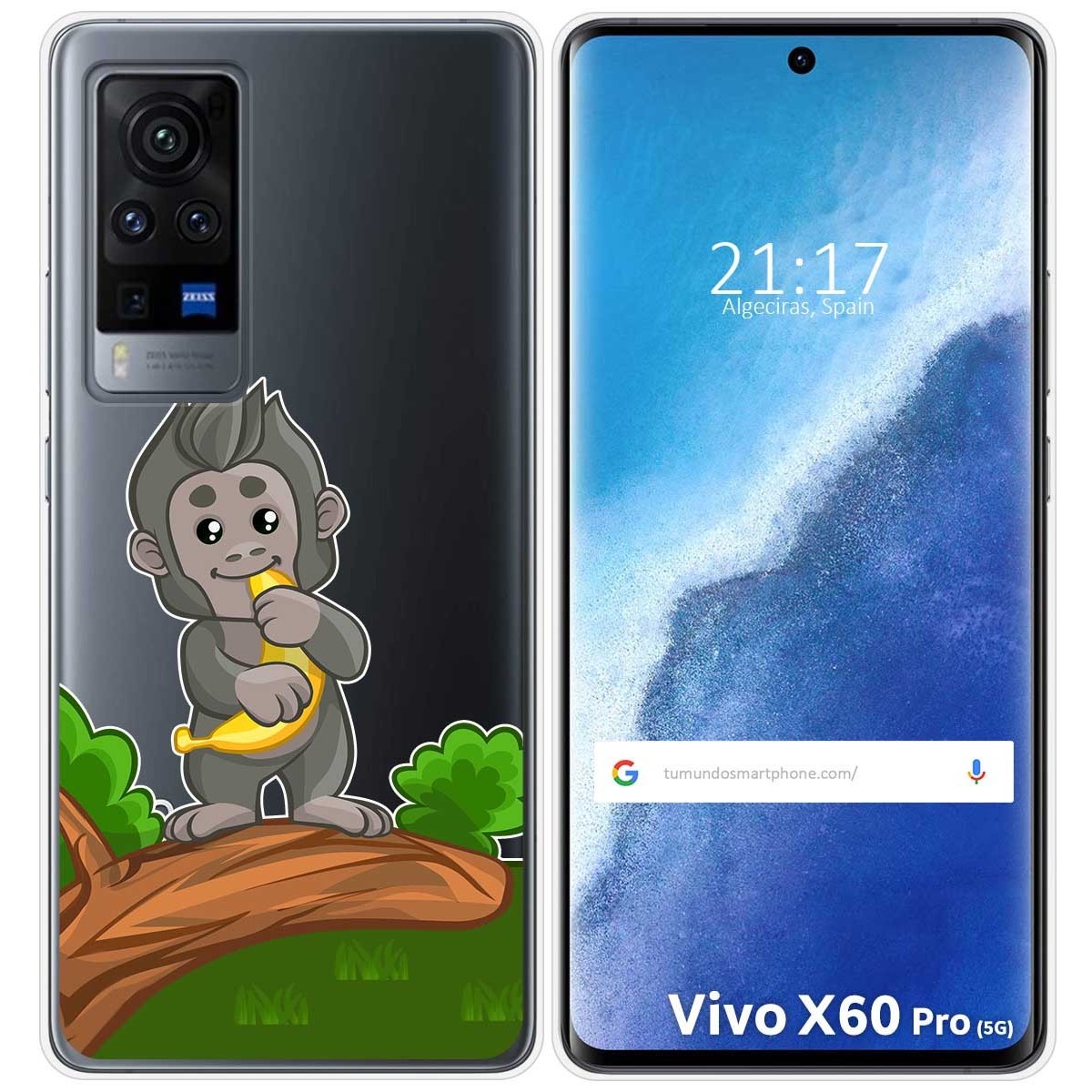 Funda Gel Transparente para Vivo X60 Pro 5G diseño Mono Dibujos