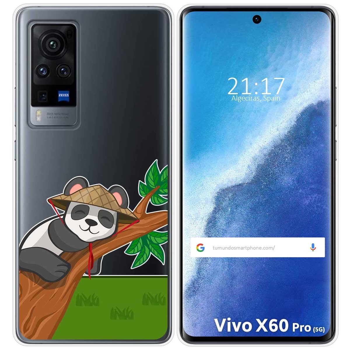 Funda Gel Transparente para Vivo X60 Pro 5G diseño Panda Dibujos