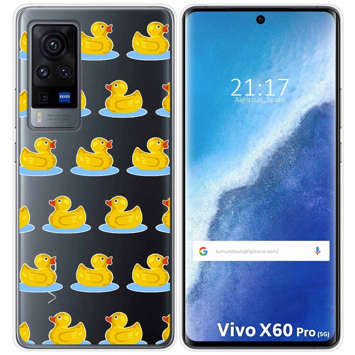 Funda Gel Transparente para Vivo X60 Pro 5G diseño Pato Dibujos