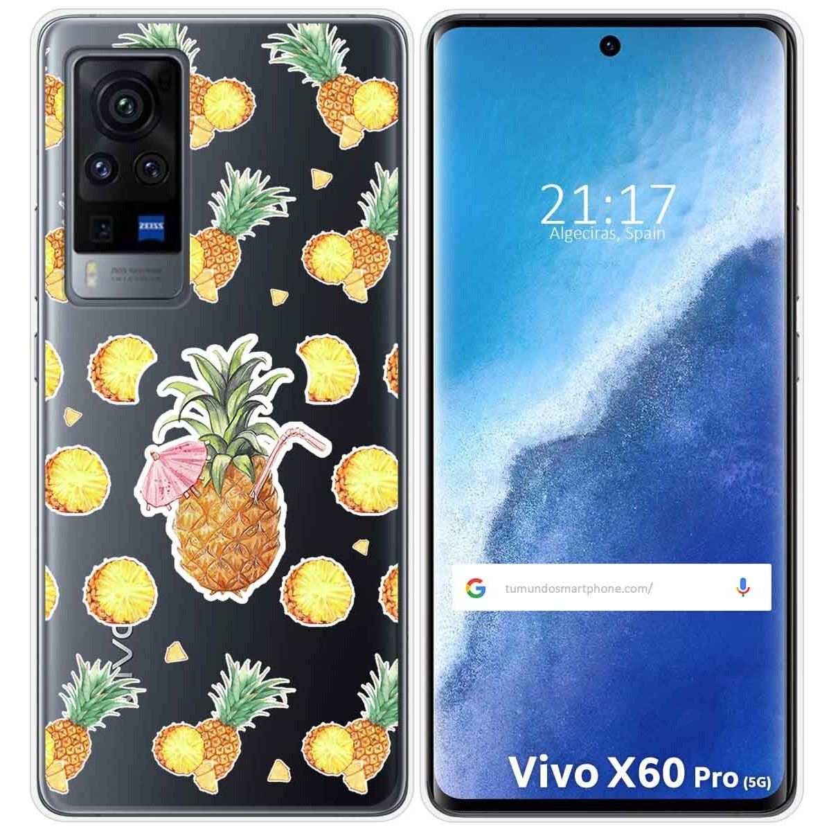 Funda Gel Transparente para Vivo X60 Pro 5G diseño Piña Dibujos