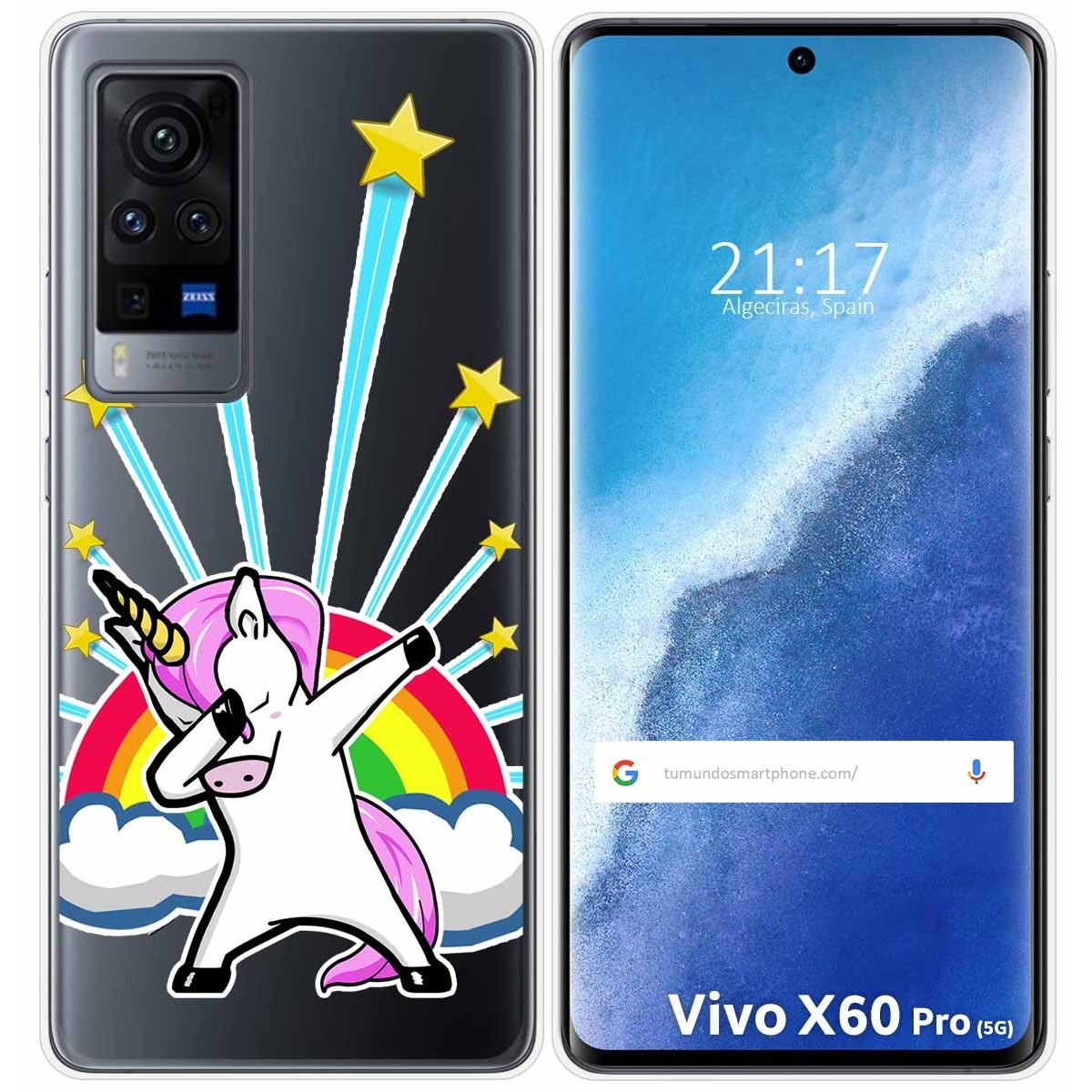 Funda Gel Transparente para Vivo X60 Pro 5G diseño Unicornio Dibujos