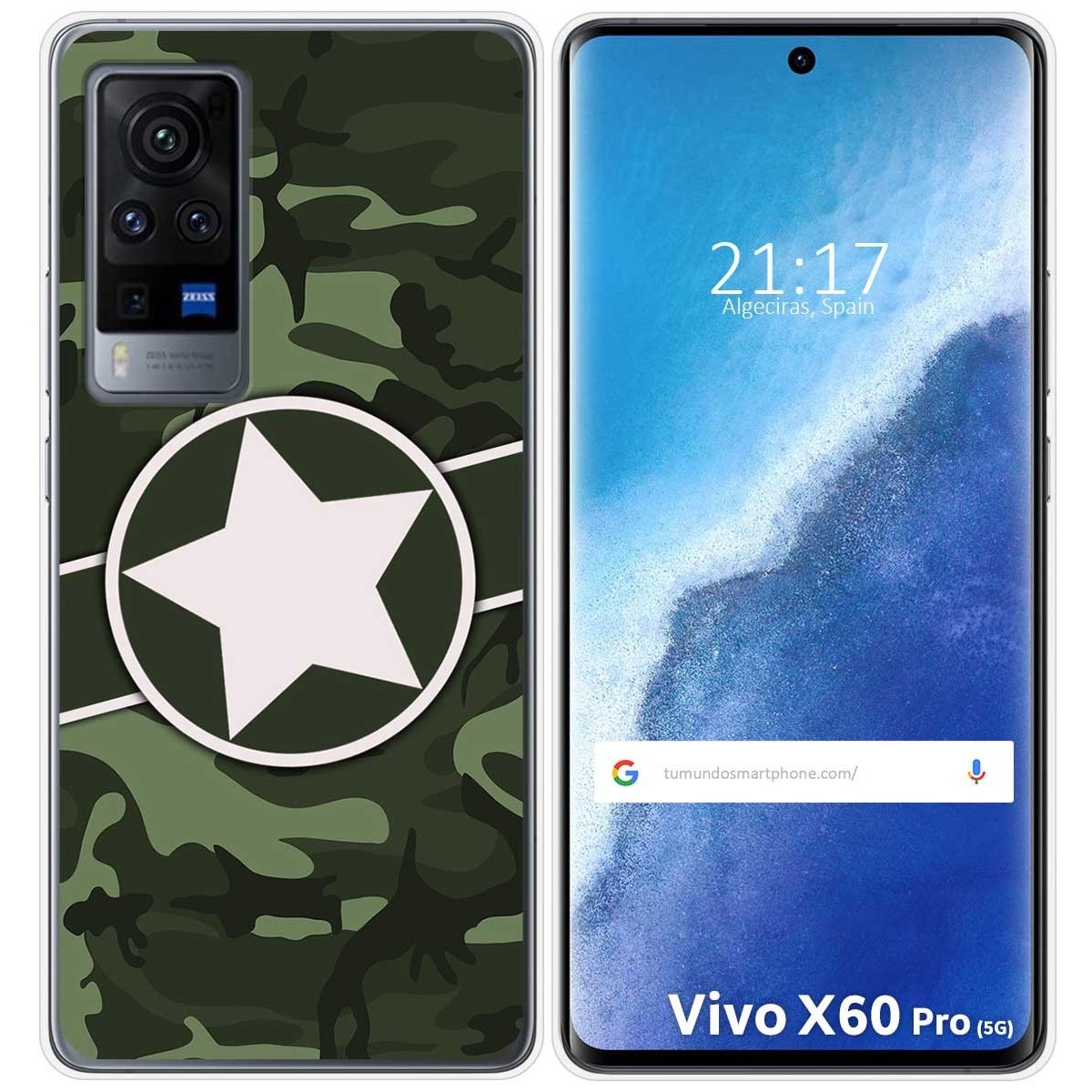 Funda Gel Tpu para Vivo X60 Pro 5G diseño Camuflaje 01 Dibujos