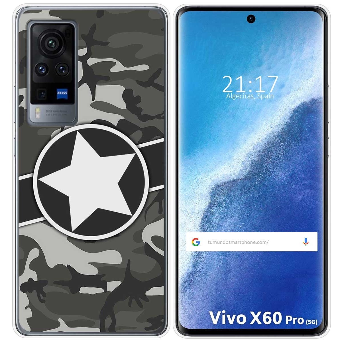 Funda Gel Tpu para Vivo X60 Pro 5G diseño Camuflaje 02 Dibujos
