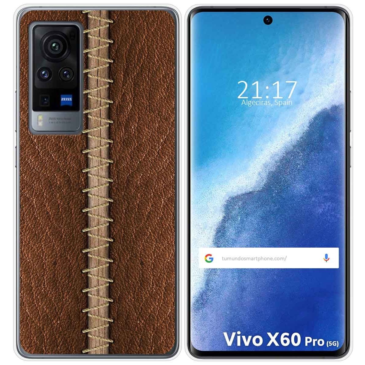 Funda Gel Tpu para Vivo X60 Pro 5G diseño Cuero 01 Dibujos