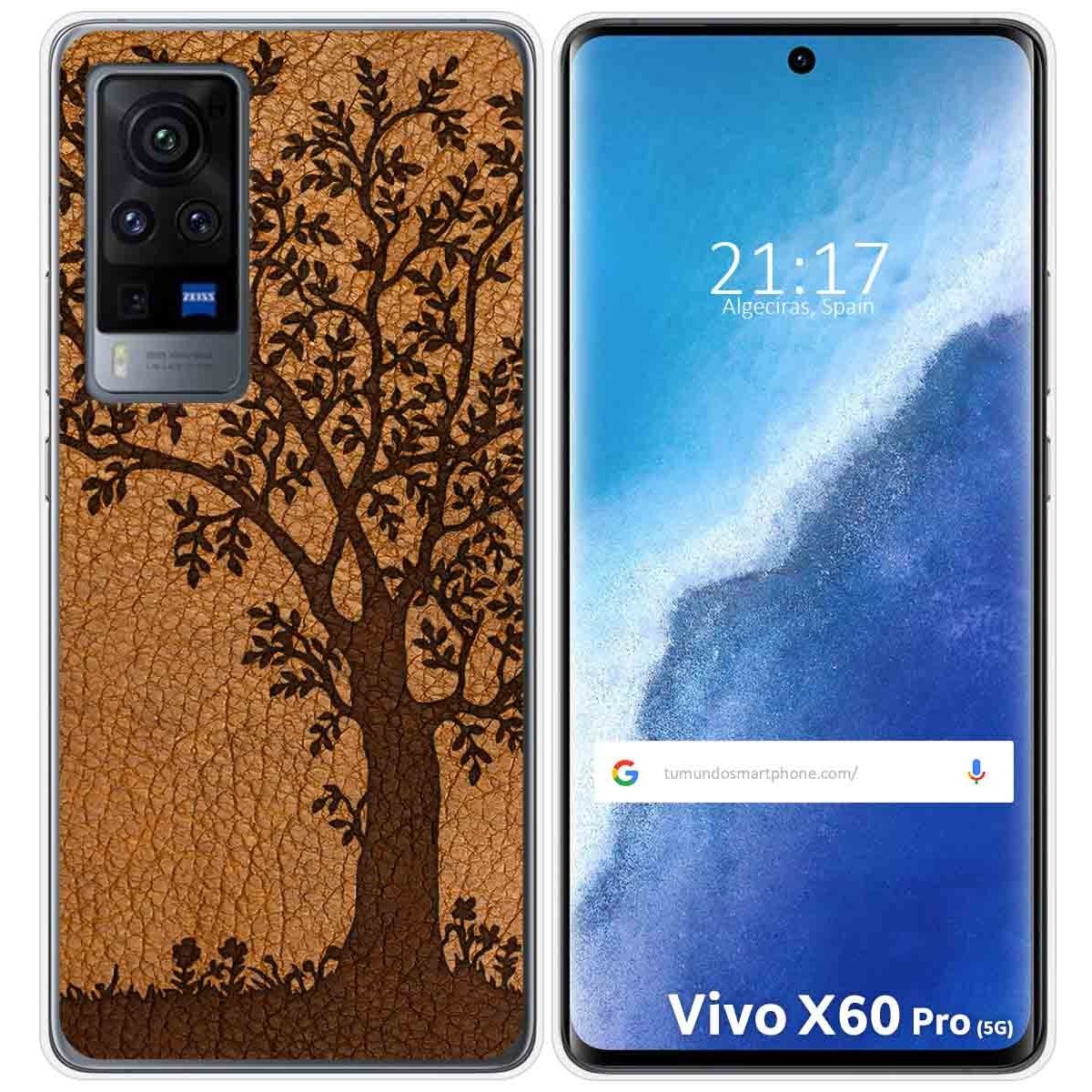 Funda Gel Tpu para Vivo X60 Pro 5G diseño Cuero 03 Dibujos
