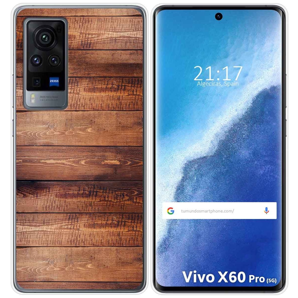 Funda Gel Tpu para Vivo X60 Pro 5G diseño Madera 02 Dibujos