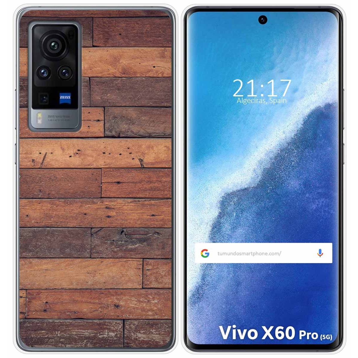 Funda Gel Tpu para Vivo X60 Pro 5G diseño Madera 03 Dibujos