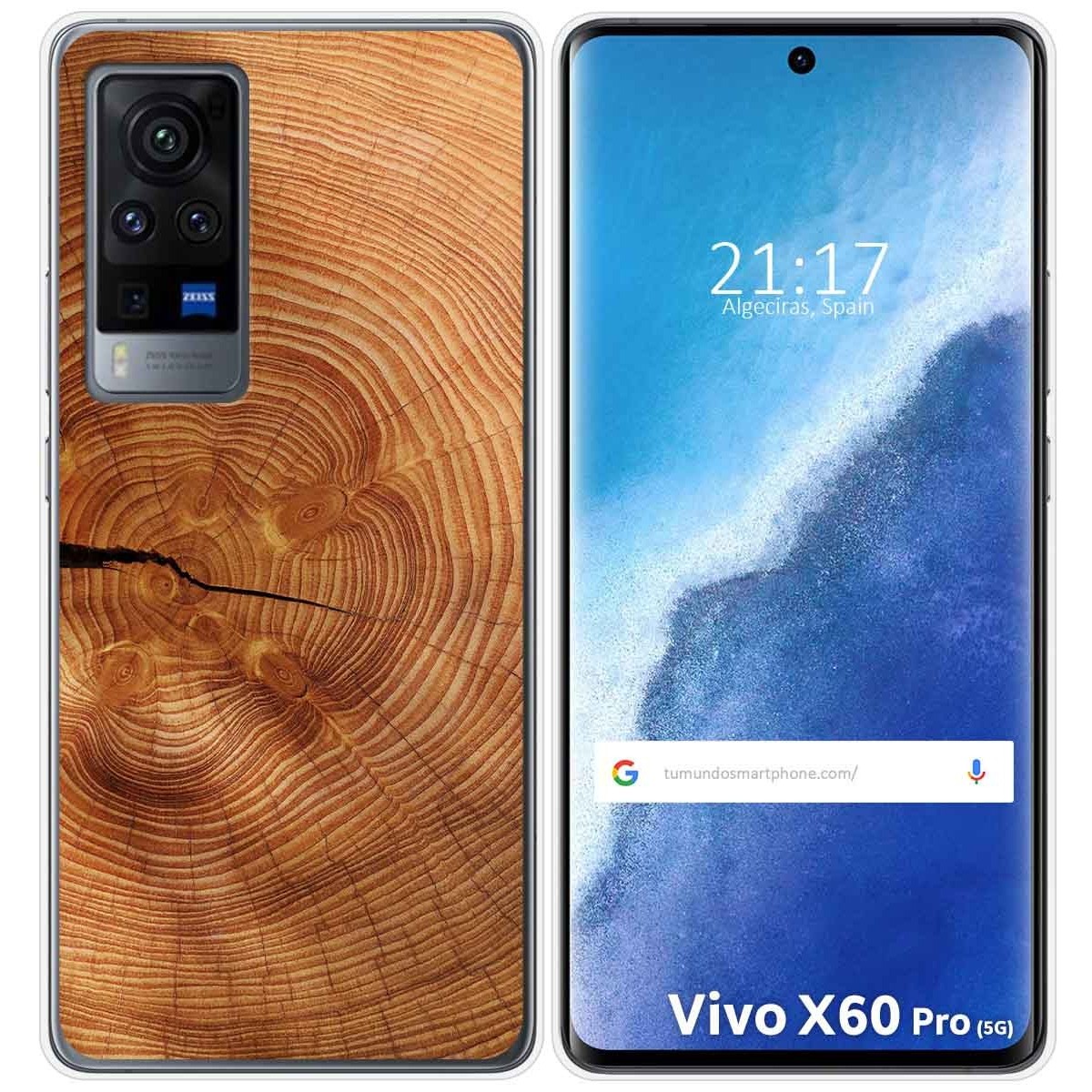 Funda Gel Tpu para Vivo X60 Pro 5G diseño Madera 04 Dibujos