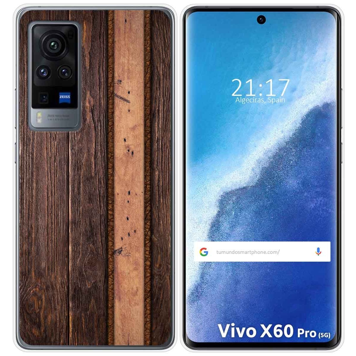 Funda Gel Tpu para Vivo X60 Pro 5G diseño Madera 05 Dibujos