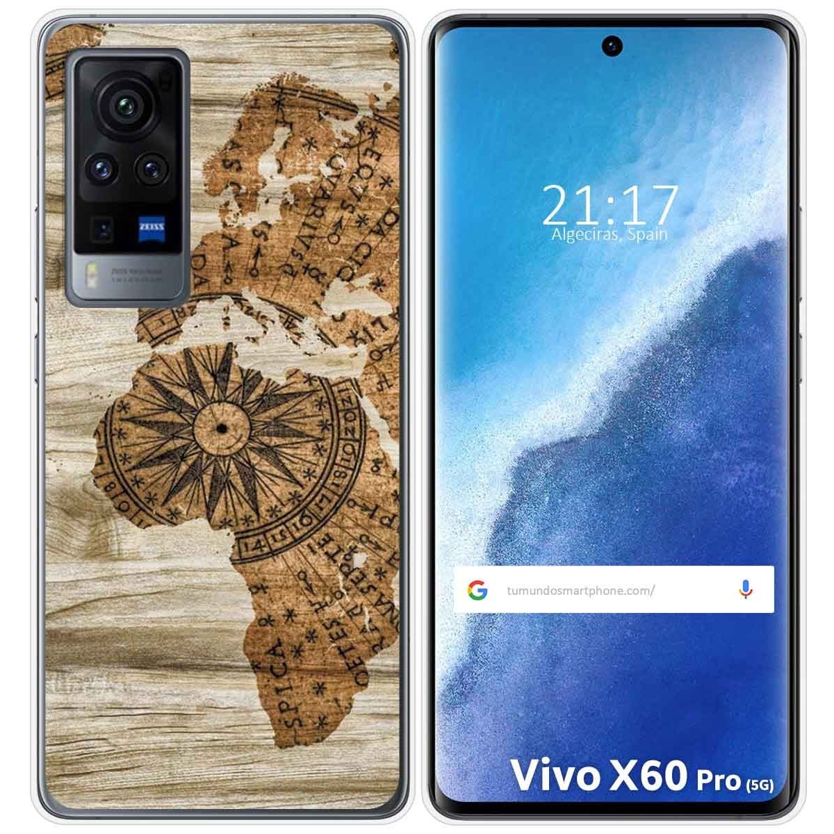 Funda Gel Tpu para Vivo X60 Pro 5G diseño Madera 07 Dibujos