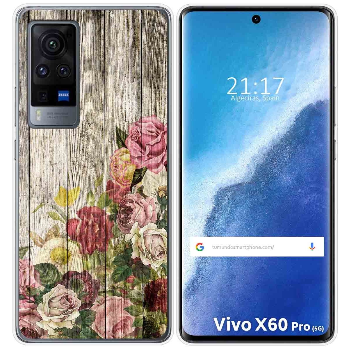 Funda Gel Tpu para Vivo X60 Pro 5G diseño Madera 08 Dibujos